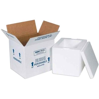 Wholesale Biodegradable Large Foam Cooler Insulated Carton Box with Styrofoam for Seafood Box Type Folder