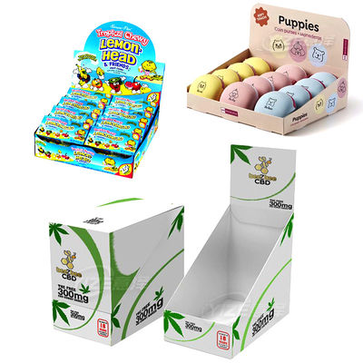 Custom PDQ Countertop Retail Display Cardboard Corrugated Tear Away Box POS Shelf Packaging for Sushi