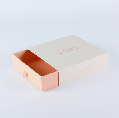 ECO Friendly Customized Colored Printed Cardboard Paper Drawer Box Printed Paper Packaging Drawer Sliding Gift Box With Ribbon