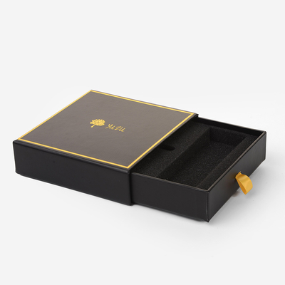 Custom Logo Die Cut Paper Gift Boxes High Density EPE Foam Insert Shockproof Trays Drawer Slide Embossed Sponge Cardboard