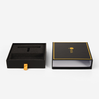 Custom Logo Die Cut Paper Gift Boxes High Density EPE Foam Insert Shockproof Trays Drawer Slide Embossed Sponge Cardboard