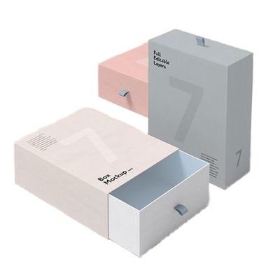 High Quality Luxury Small Drawer Box Clear PVC Window Custom Logo Embossed Pull-Out Sliding Gift Box High Quality Embossed