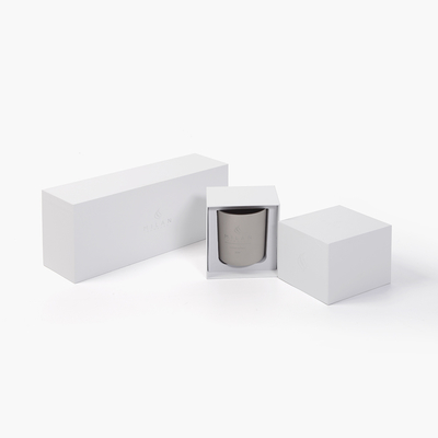 Custom Luxury Candle Box Packaging with Rigid Lid White Matte Empty Cup and Sponge Liner Aromatherapy Gift Box