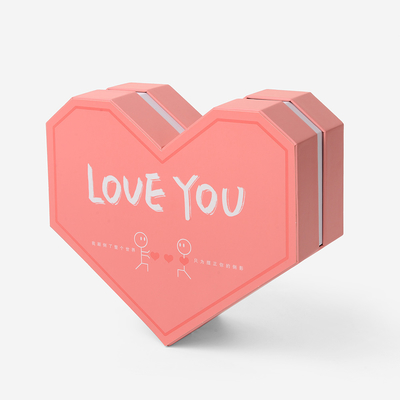 Custom Recyclable Biodegradable Luxury Gift Paper Box Cardboard Bridesmaid Heart Shaped Pink Flower Sponge Personalized Logo