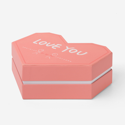 Custom Recyclable Biodegradable Luxury Gift Paper Box Cardboard Bridesmaid Heart Shaped Pink Flower Sponge Personalized Logo