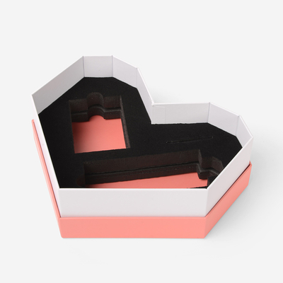 Custom Recyclable Biodegradable Luxury Gift Paper Box Cardboard Bridesmaid Heart Shaped Pink Flower Sponge Personalized Logo