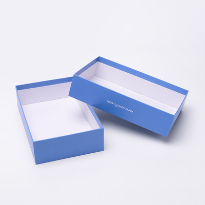 High Quality Small Lid and Base Gift Box Blue Packaging Paper Top and Bottom Paperboard Box With Customized Logo