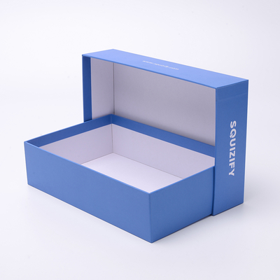 High Quality Small Lid and Base Gift Box Blue Packaging Paper Top and Bottom Paperboard Box With Customized Logo