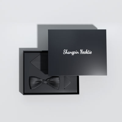 Outlet Paper Bow Tie Necktie Pin Gift Set Box Package Wholesale Logo Tie Gift Set Men Bow Paper Packaging Box for Tie