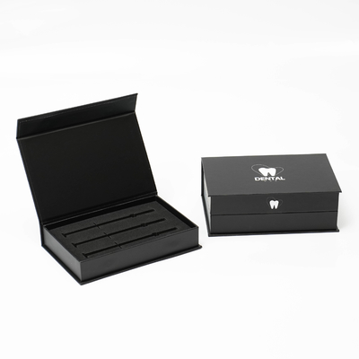 Custom Black/Yellow Logo Luxury Recyclable Folding Magnet Gift Box Skincare Hard Cardboard Packaging Sponge Recycled Materials