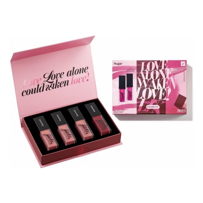 Luxury Cosmetic Gift Box Embossed Gold Stamping Small Business Magnetic Packing Rectangle Lipstick Set Lip Recycled Materials