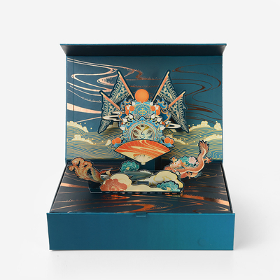 Custom Luxury 3D Rectangle Pattern Scene Exquisite Magnetic Pop up Festival Surprise Paper Cardboard Gift Packaging Boxes
