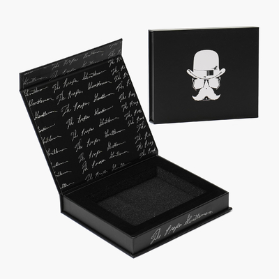 Recyclable Rigid Cardboard Custom Logo Gift Box Black Hard Magnetic Sponge Liner Collapsible Cosmetic Packaging Colorful Boxes