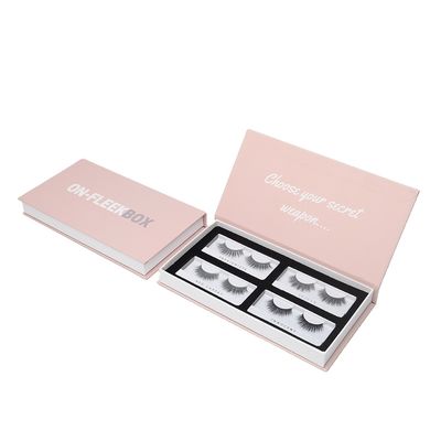 Custom Eyelash Box Matte Pink Printed Logo Shaped Paper Rigid Packaging Magnetic Closure Book Gift Boxes for False Eyelashes