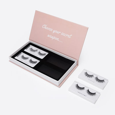 Custom Eyelash Box Matte Pink Printed Logo Shaped Paper Rigid Packaging Magnetic Closure Book Gift Boxes for False Eyelashes