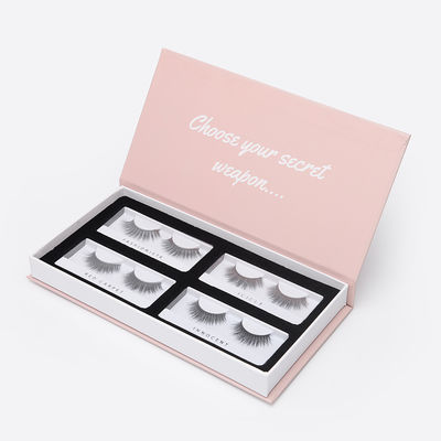 Custom Eyelash Box Matte Pink Printed Logo Shaped Paper Rigid Packaging Magnetic Closure Book Gift Boxes for False Eyelashes