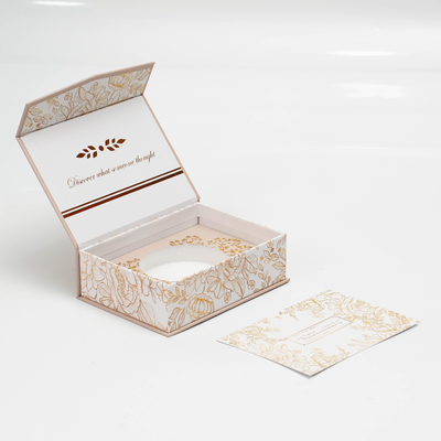 Custom Luxury Pink Hard Coated Paper Magnet Boxes Recycled Cosmetic Gift Packaging Embossed Logo High-End Sponge Eye Cream