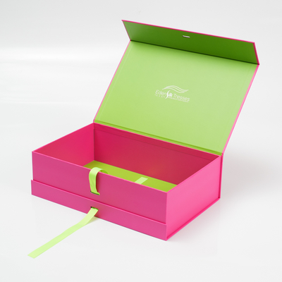 Custom Luxury Pink Hard Coated Paper Magnet Boxes Recycled Cosmetic Gift Packaging Embossed Logo High-End Sponge Eye Cream