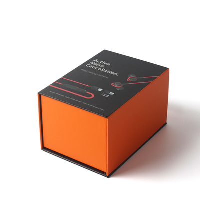 Customized Wireless Headset Earbuds Magnetic Packaging Recycled Fish Hooks Sponge Lining Paper Boxes for Consumer Electronics