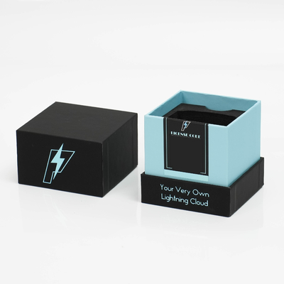 Recyclable Electronics Accessories Gift Paper Box with Custom Logo Top Bottom Lid Base Heaven Earth Cover Embossed Printing