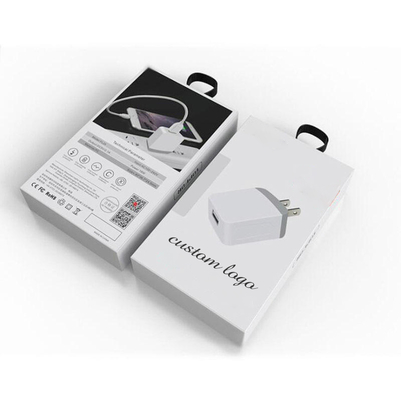 Custom Logo Cardboard Phone Accessories Data Cable Packing Box Mobile Charger Packaging Box Charging Cable Box With Hanger