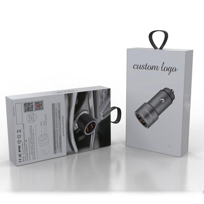 Custom Logo Cardboard Phone Accessories Data Cable Packing Box Mobile Charger Packaging Box Charging Cable Box With Hanger