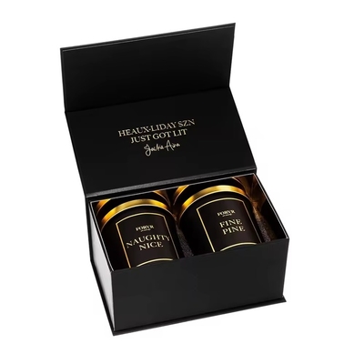 Custom Luxury Small Business Candle Packaging Boxes Recyclable Rigid Paperboard with Logo Sponge Liner Gift Shipping