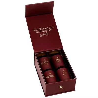 Custom Luxury Small Business Candle Packaging Boxes Recyclable Rigid Paperboard with Logo Sponge Liner Gift Shipping