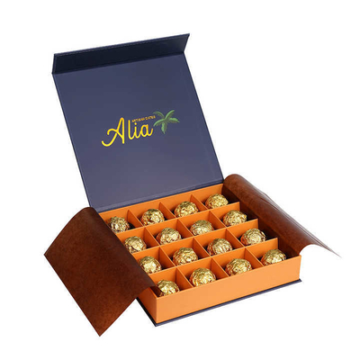 Custom Luxury Magnetic Empty Rigid Packaging Boxes for Muslim Eid Mubarak for Truffle Chocolate Baklava Dates Featuring Sponge