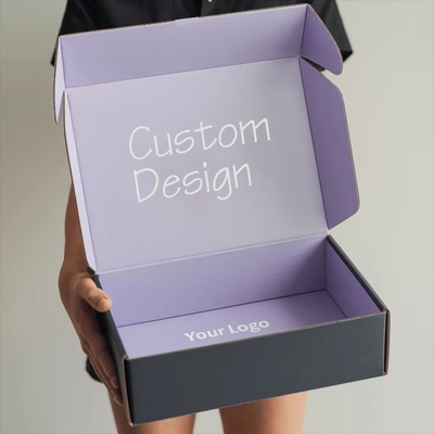 Custom Recyclable Luxury Folding Mailing Corrugated Paper Boxes for Shipping Dress Underwear Shirt Apparel Recycled Materials