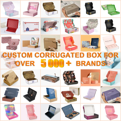 Custom Recyclable Luxury Folding Mailing Corrugated Paper Boxes for Shipping Dress Underwear Shirt Apparel Recycled Materials
