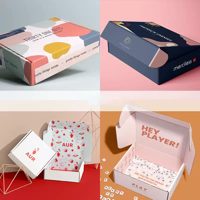Custom Recyclable Luxury Folding Mailing Corrugated Paper Boxes for Shipping Dress Underwear Shirt Apparel Recycled Materials