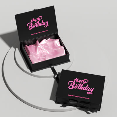 Luxury Custom Black Foldable Magnetic Cardboard Gift Box Art Paper UV Coating Matt Lamination for Clothing Paper Gift Packing