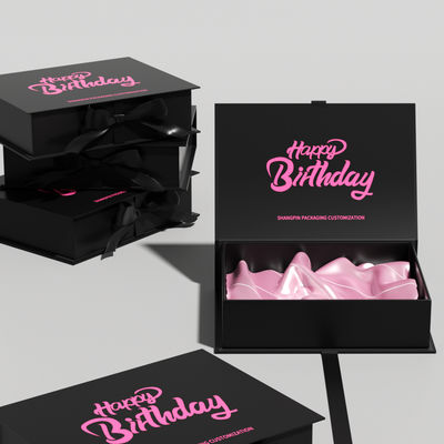 Luxury Custom Black Foldable Magnetic Cardboard Gift Box Art Paper UV Coating Matt Lamination for Clothing Paper Gift Packing