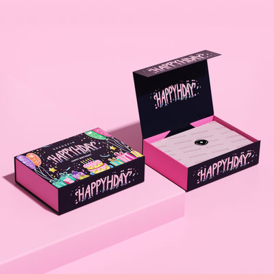 Luxury Custom Black Foldable Magnetic Cardboard Gift Box Art Paper UV Coating Matt Lamination for Clothing Paper Gift Packing