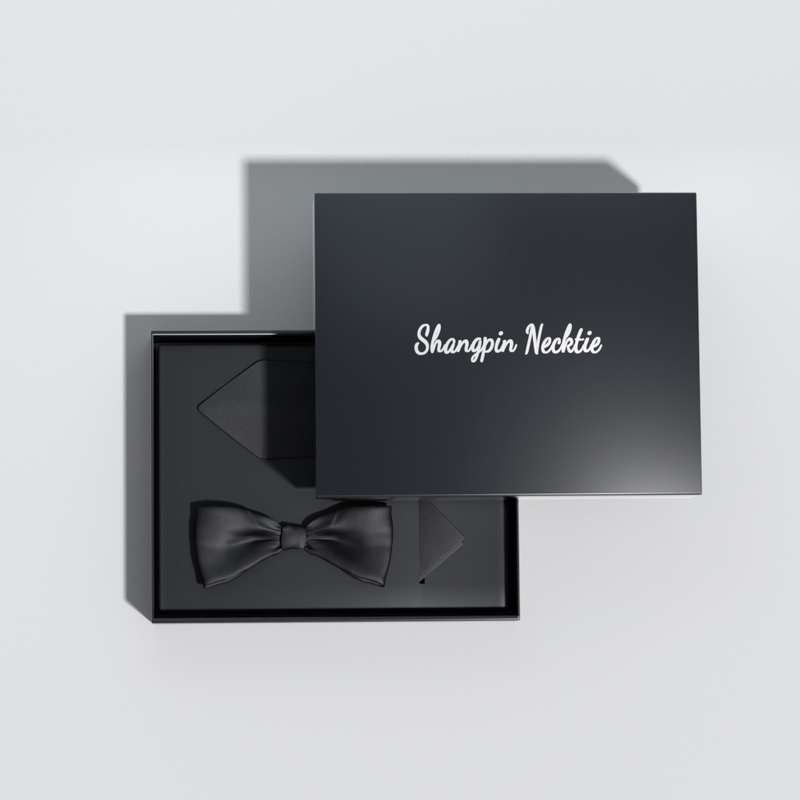 Outlet Paper Bow Tie Necktie Pin Gift Set Box Package Wholesale Logo Tie Gift Set Men Bow Paper Packaging Box for Tie