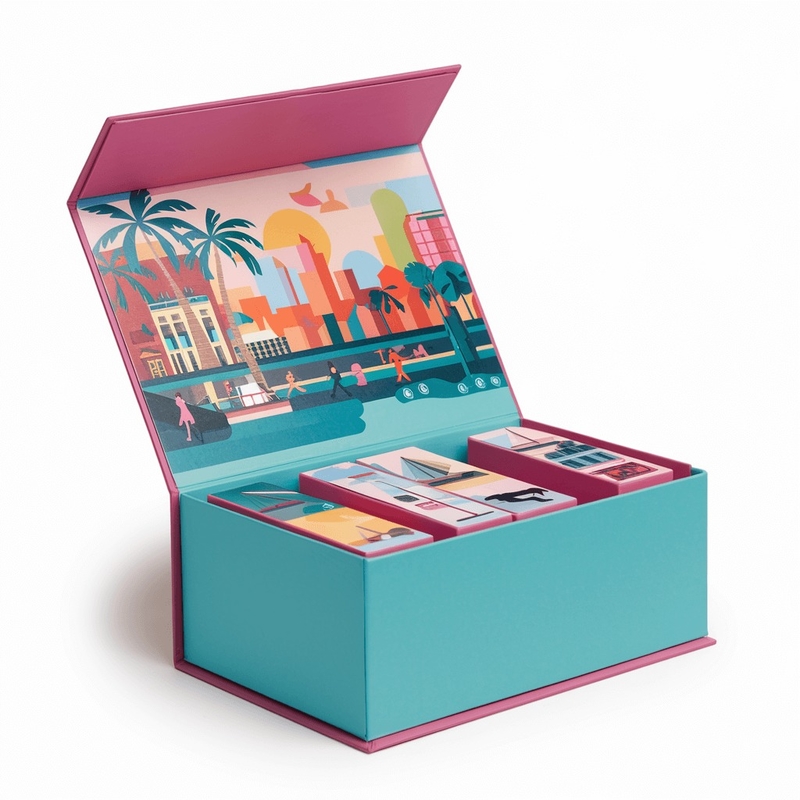 Custom Luxury Pink Hard Coated Paper Magnet Boxes Recycled Cosmetic Gift Packaging Embossed Logo High-End Sponge Eye Cream