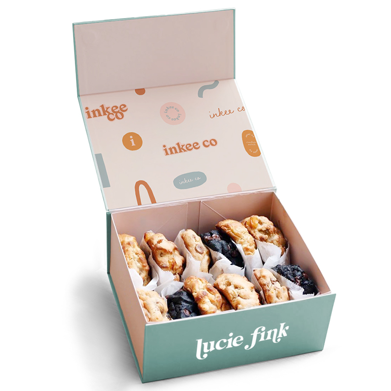 Cookie Cupcake Bakery Chocolate Pastry Dessert Packaging Gift Box for Cakes With Ribbon Custom Magnet Top Cake Box